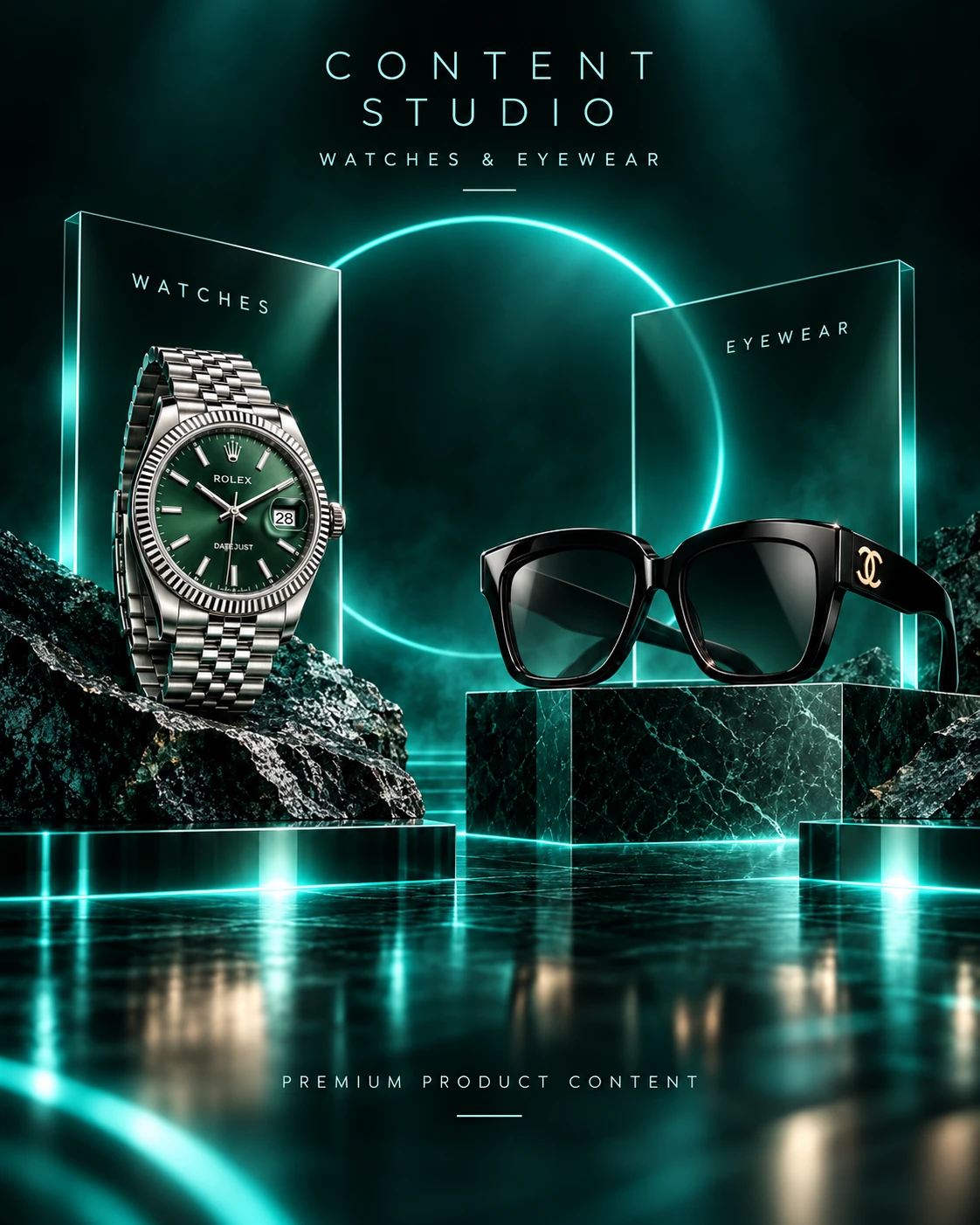 Premium watch and eyewear campaign examples